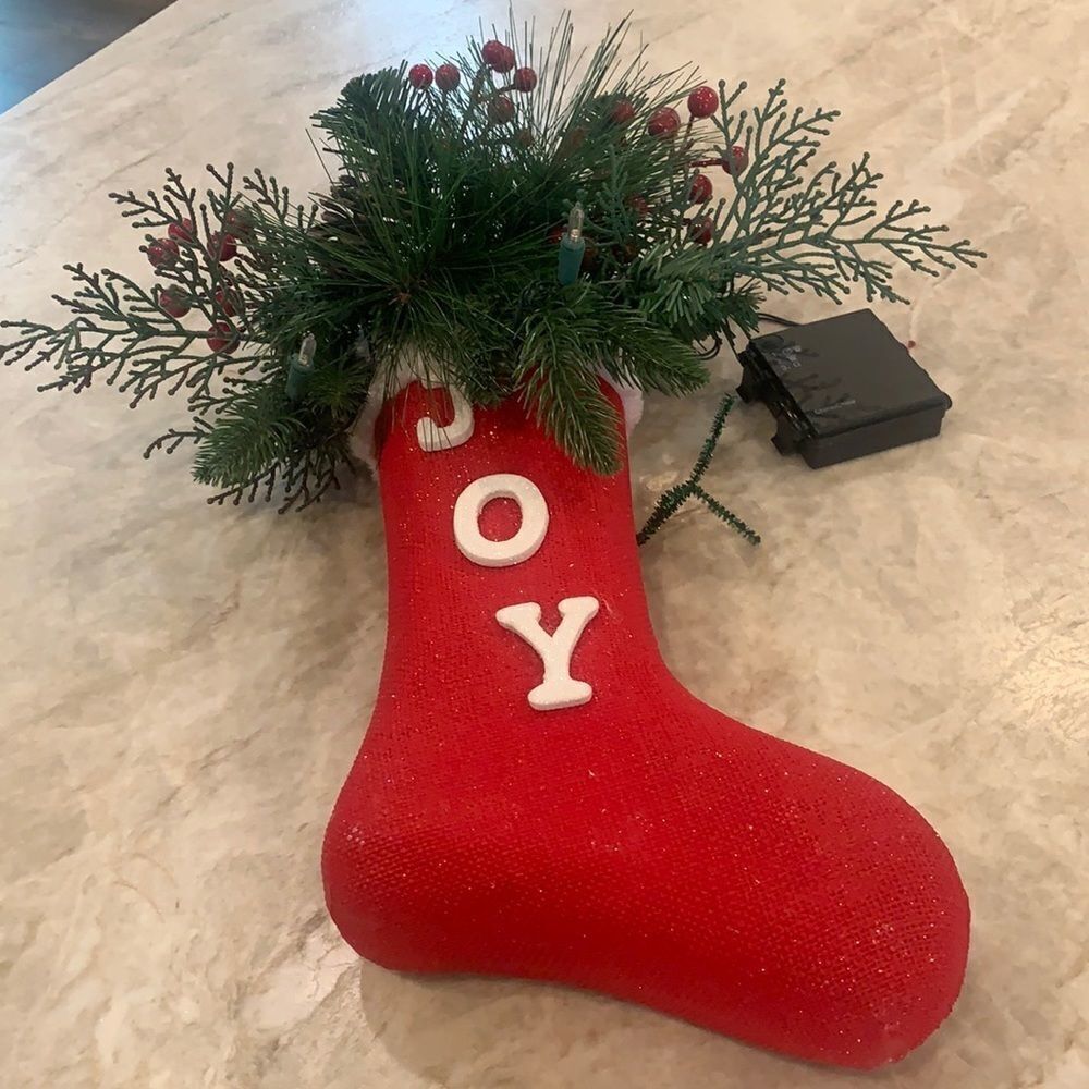 Light Up Christmas Stocking Decor